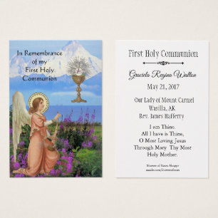 Remembrance Holy Card for First Holy Communion