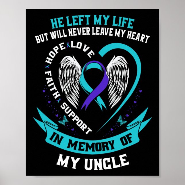Remembrance In Memory Of My Uncle Suicide Awarenes Poster (Front)