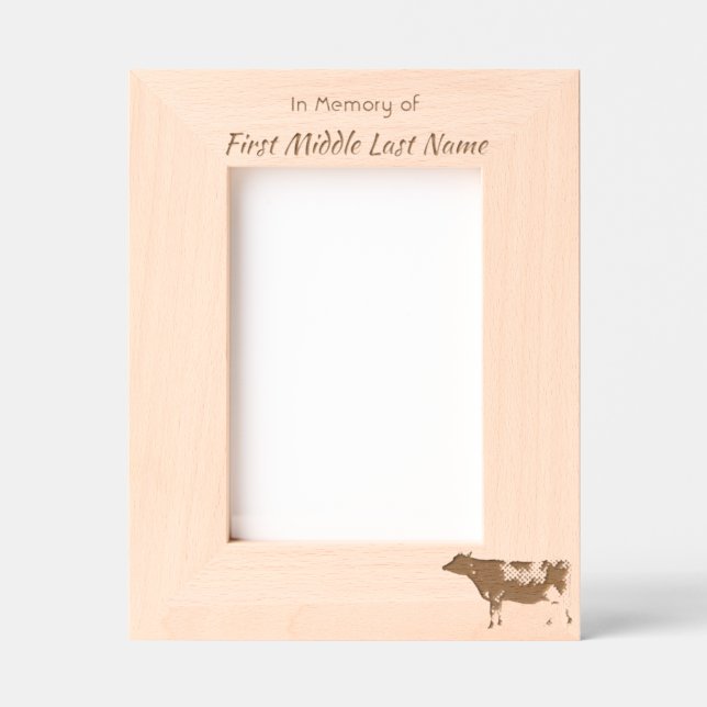 Remembrance Keepsake Cattle Farm Landscape Etched Frames (Front)