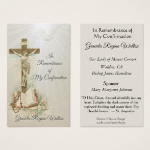 Remembrance Keepsake  Sacrament Confirmation Card