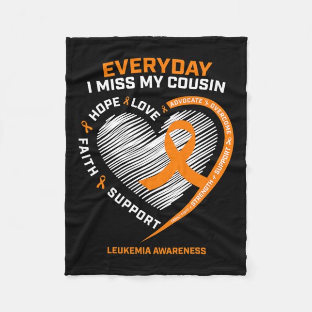 Remembrance Loving Memory Of My Cousin Leukaemia A Fleece Blanket (Front)