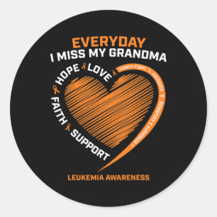 Remembrance Loving Memory Of My Grandma Leukaemia Classic Round Sticker