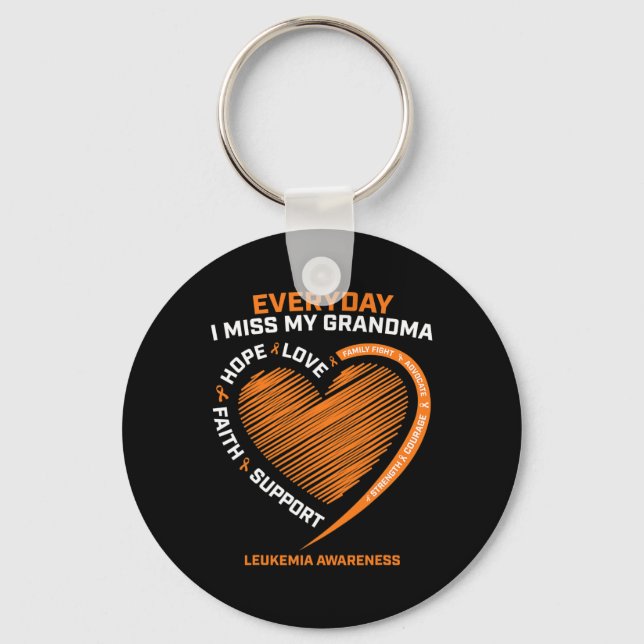 Remembrance Loving Memory Of My Grandma Leukaemia  Key Ring (Front)