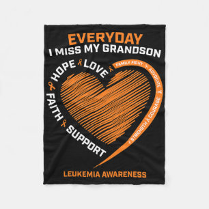 Remembrance Loving Memory Of My Grandson Leukaemia Fleece Blanket