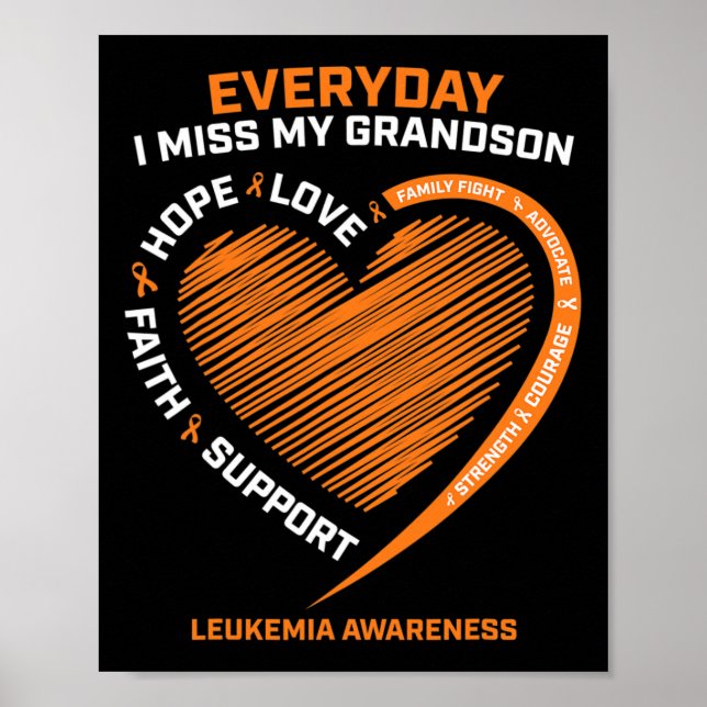 Remembrance Loving Memory Of My Grandson Leukaemia Poster (Front)