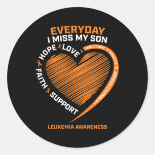 Remembrance Loving Memory Of My Son Leukaemia Awar Classic Round Sticker