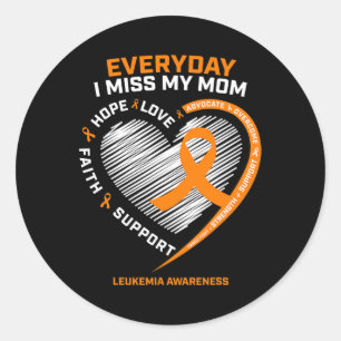 Remembrance Mother Loving Memory Of Mum Leukaemia  Classic Round Sticker