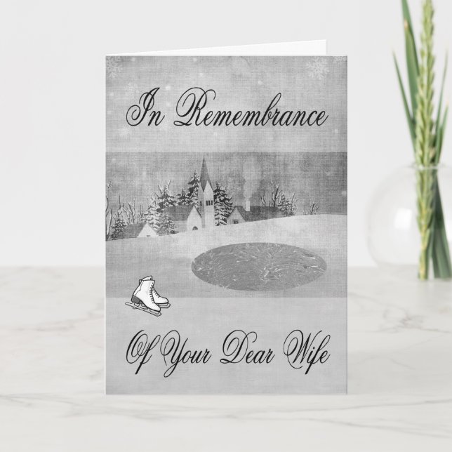 Remembrance Of Wife At Christmas greeting card (Front)