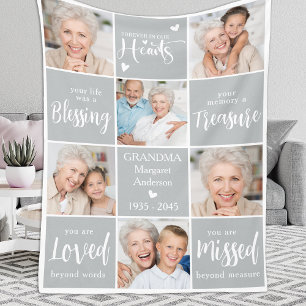 Remembrance Personalised 6 Photo Collage Memorial Fleece Blanket