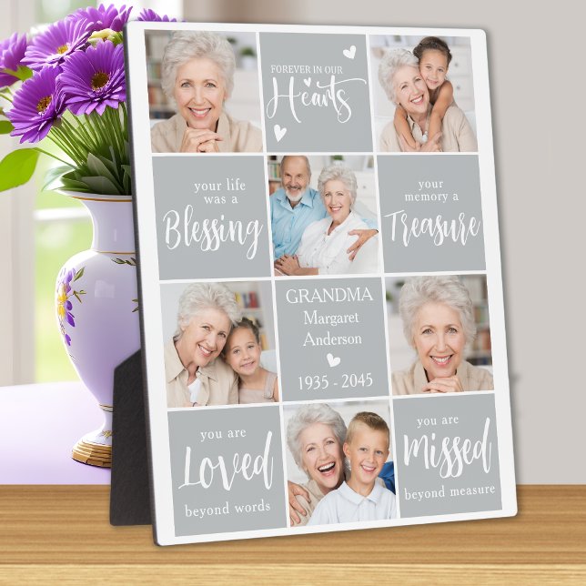 Remembrance Personalised 6 Photo Collage Memorial Plaque (Creator Uploaded)