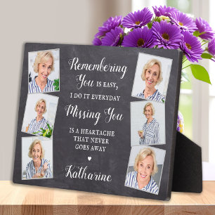 Remembrance Personalised 6 Photo Collage Memorial  Plaque