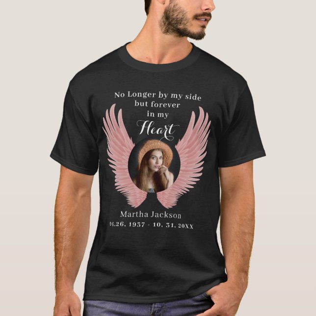 Remembrance Photo & Angel Wings Memorial T-Shirt (Front)
