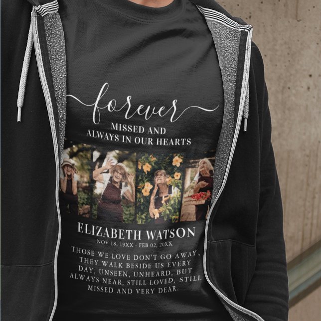 Remembrance Photo Collage | Forever in Our Hearts T-Shirt (Creator Uploaded)