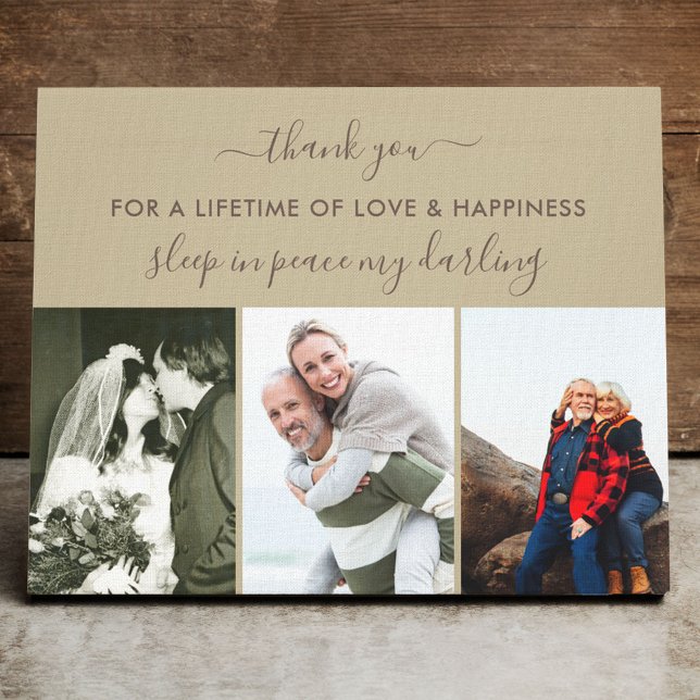 Remembrance Photo Collage Neutral Sleep in Peace Canvas Print (Creator Uploaded)
