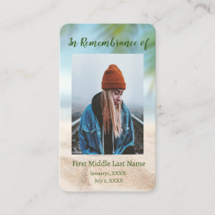 Remembrance Pocket  Beach Ocean Sea Lake Business Card