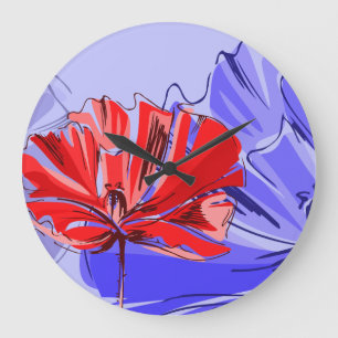 Remembrance Poppy Large Clock