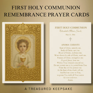 Remembrance Prayer Card for First Holy Communion