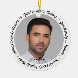 Remembrance Sympathy Keepsake Memorial Photo Ceramic Tree Decoration
