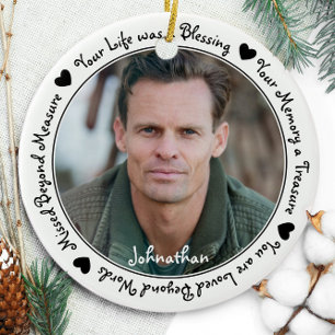 Remembrance Sympathy Keepsake Memorial Photo Ceramic Tree Decoration