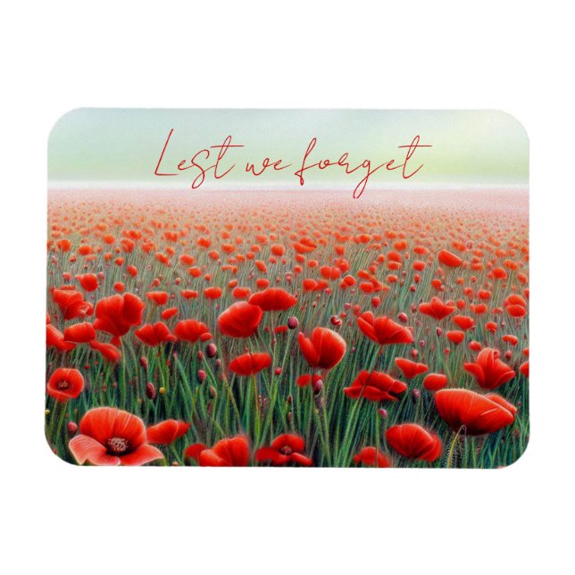Remembrance Veterans Memorial Day Poppy Field Magnet (Horizontal)