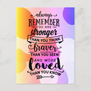 Rememer, You are stronger Holiday Postcard