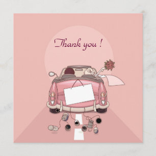 remerciement wedding car thank you card