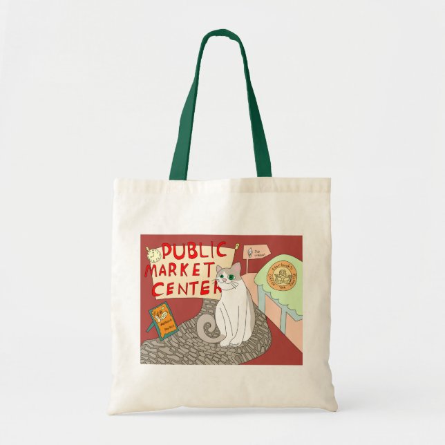 Remi Visits Pike Place Market Tote Bag (Front)