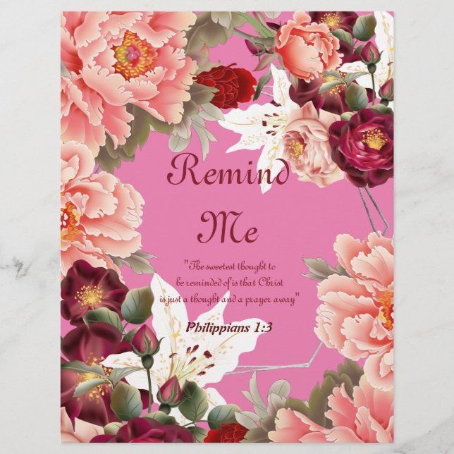 Remind Me Poem Personalised Paper (Front)
