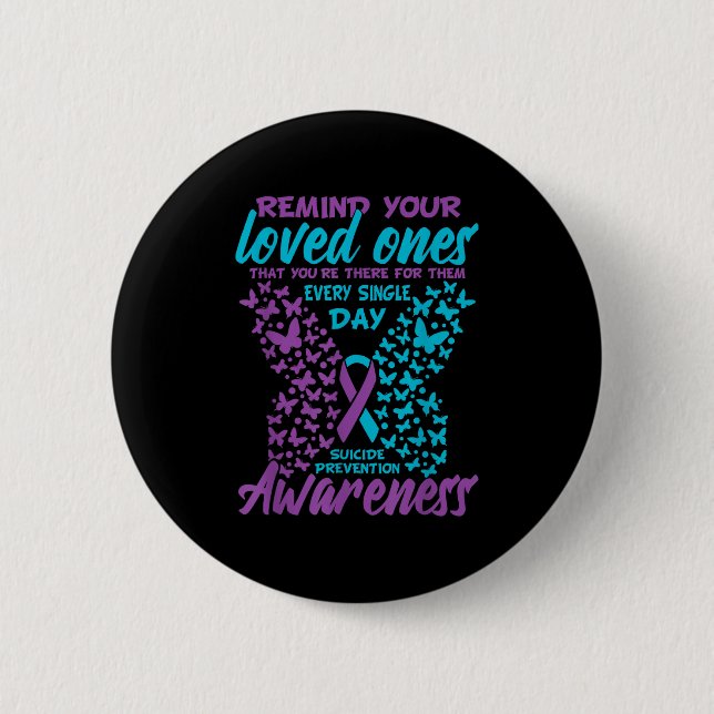 Remind Your Loved Ones Suicide Prevention Awarenes 6 Cm Round Badge (Front)