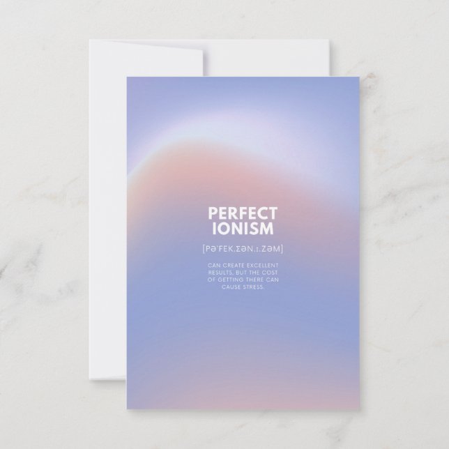 Reminder against stress Flat Thank You Card (Back)