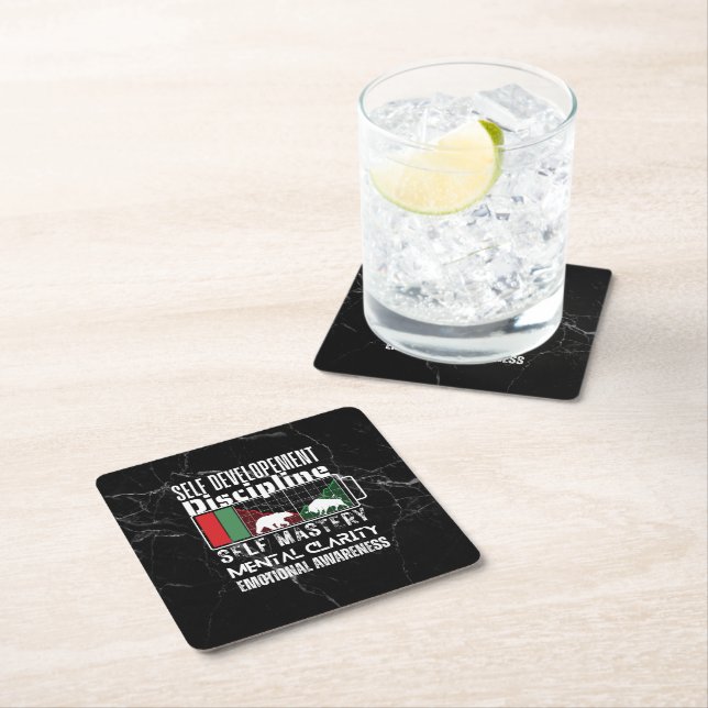 Reminder and motivation | Forex mindset | Marble Square Paper Coaster (Insitu)