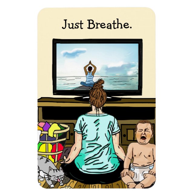 Reminder, Just Breathe, Motivational Support Magnet (Vertical)