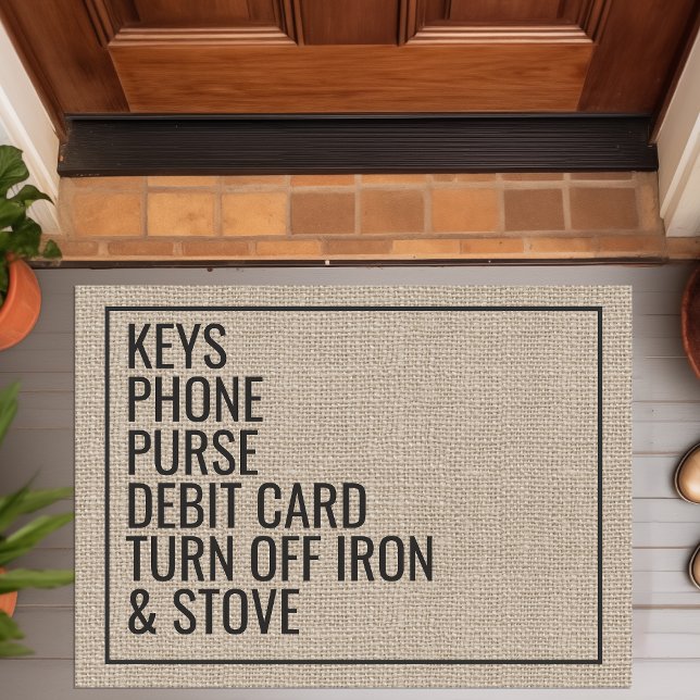 Reminder Keys Phone Purse Custom Text Funny Doormat (Creator Uploaded)