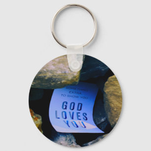Reminder of God's Love For You. Christian Faith Key Ring