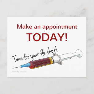 Reminder to schedule a flu shot postcard