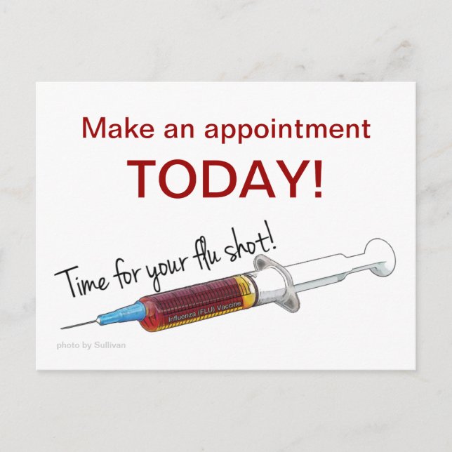 Reminder to schedule a flu shot postcard (Front)