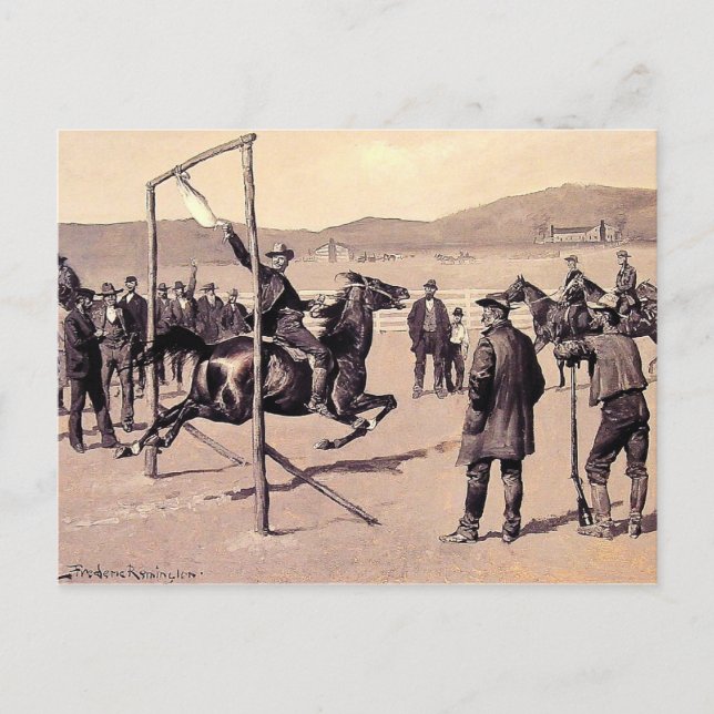 Remington - A Gander Pull Postcard (Front)