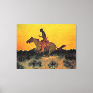 Remington - Against the Sunset, fine art Canvas Print