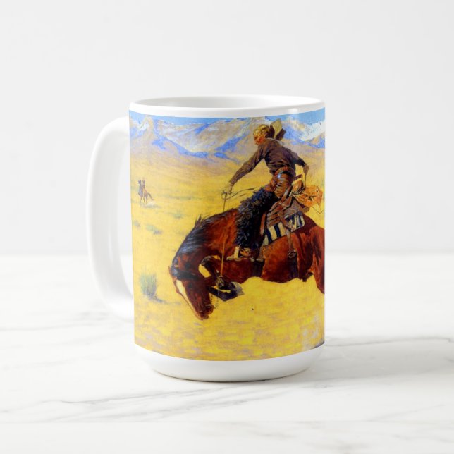 Remington Old West Horse and Cowboy Coffee Mug (Front Left)
