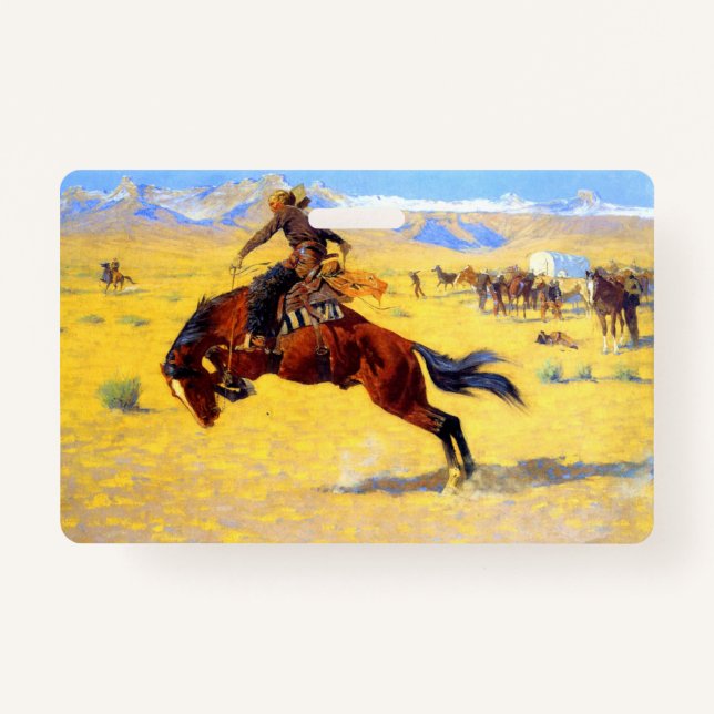 Remington Old West Horse and Cowboy ID Badge (Front)