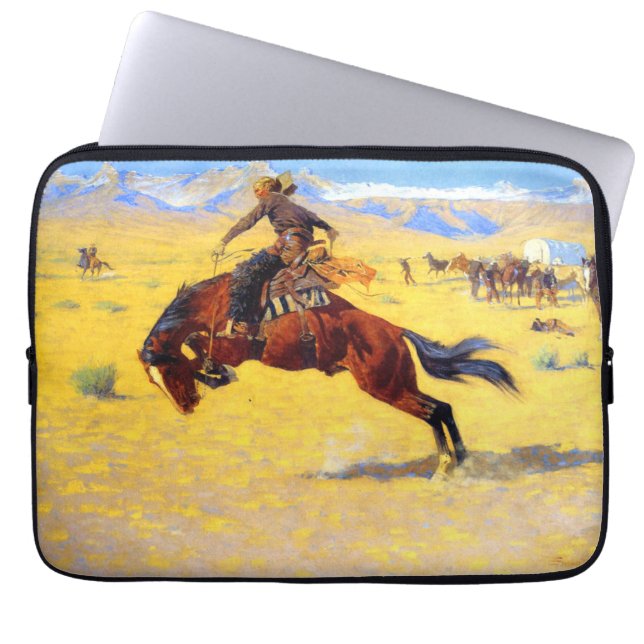 Remington Old West Horse and Cowboy Laptop Sleeve (Front)