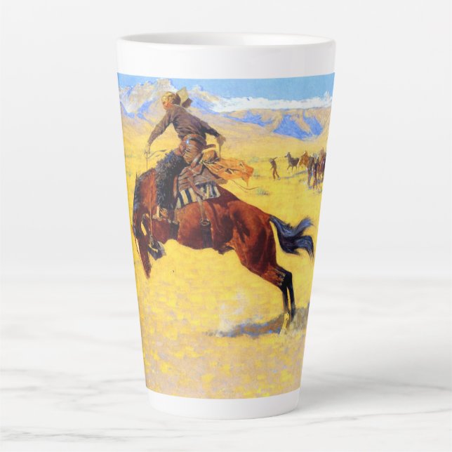 Remington Old West Horse and Cowboy Latte Mug (Front)