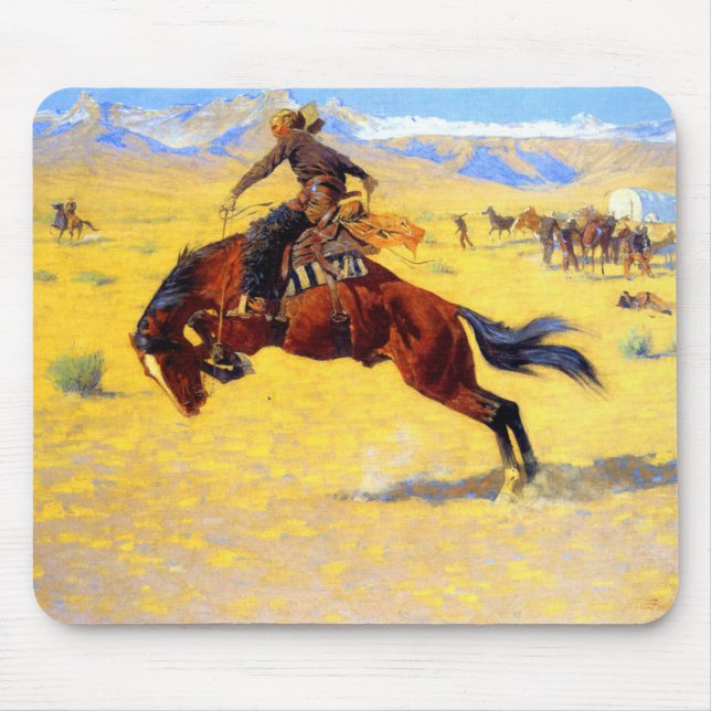 Remington Old West Horse and Cowboy Mouse Mat (Front)