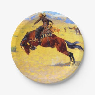 Remington Old West Horse and Cowboy Paper Plate