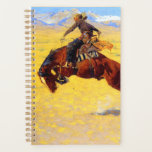 Remington Old West Horse and Cowboy Planner<br><div class="desc">Planner featuring Frederic Remington’s oil painting Cold Morning on the Range (1904). A cowboy rides a brown and rambunctious horse. A great gift for horse lovers and the Old West.</div>