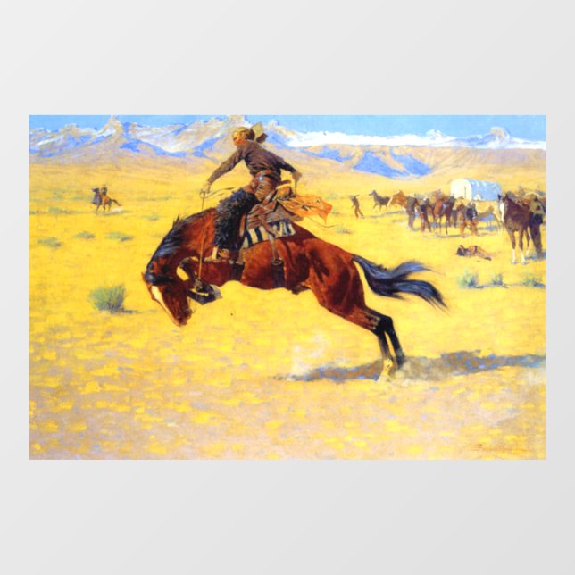 Remington Old West Horse and Cowboy Window Cling (Sheet)