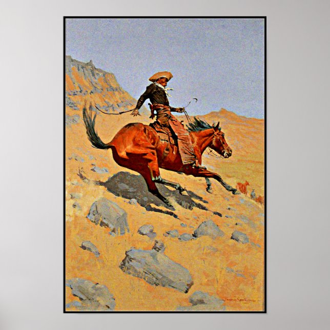 Remington - The Cowboy, famous painting Poster (Front)