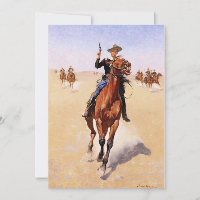 Remington - The Trooper, popular fine art Holiday Card (Front)