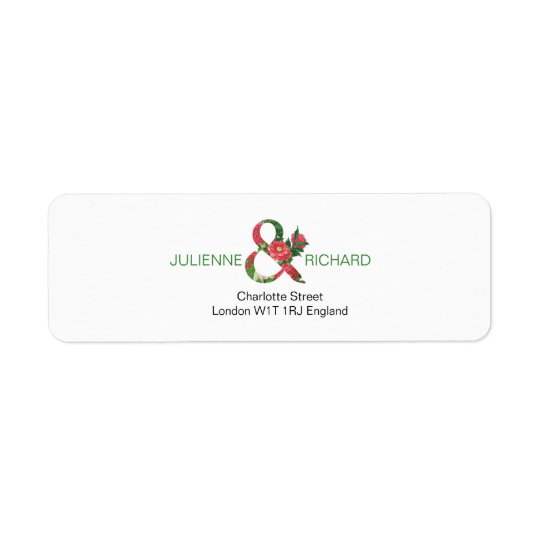 Reminiscence | Modern floral ampersand Return Address Label