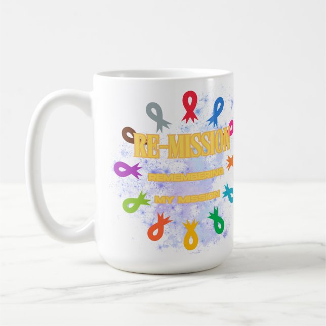 Remission cancer ribbons coffee mug (Left)
